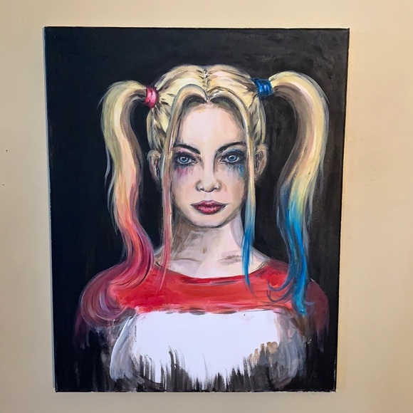 Harley Quinn original painting Bat Man - Picture 3 of 9